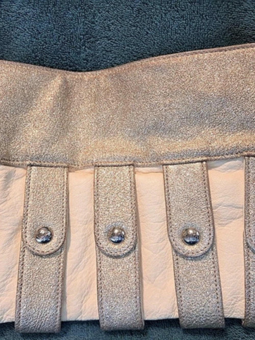Tan And Gold Glitter Chain Bag Like New